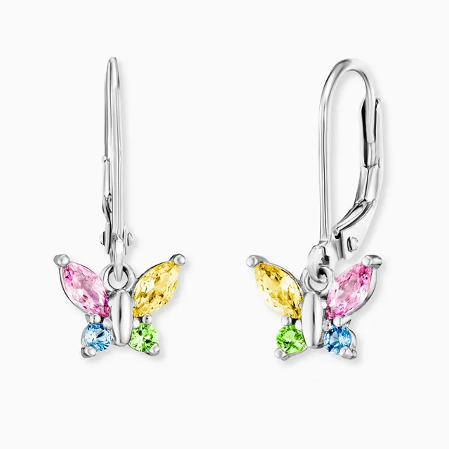 Engelsrufer Kinder orecchini pendenti farfalla zirconia multi