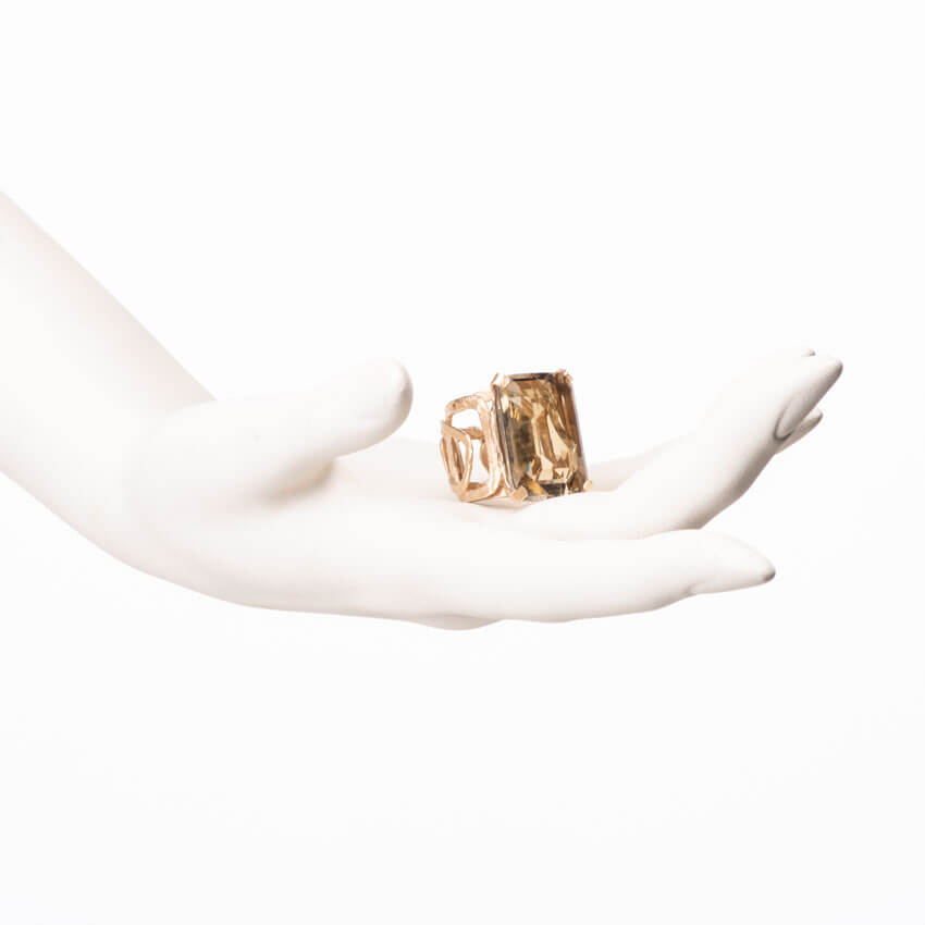 Chic Ad Hoc Anello Fascia Oro Topazio Smoke Donna