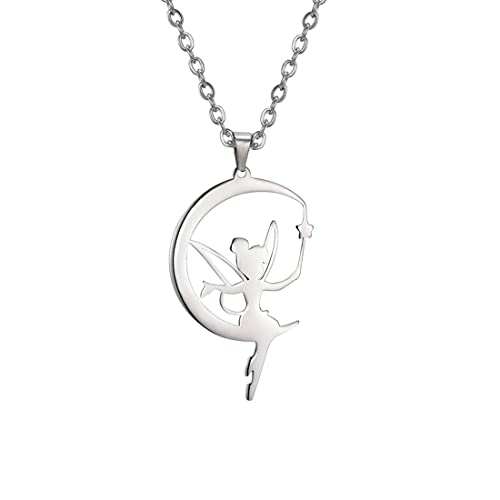 EUEAVAN Moon collana fata sulla luna argento