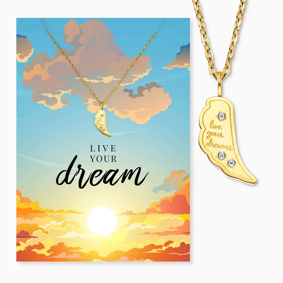 MySteel by Engelsrufer Live Your Dream collana oro ala