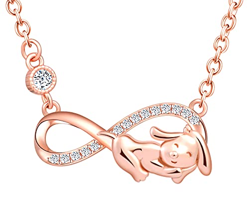 INFINIONLY Fashion Necklaces collana infinito cucciolo oro rosa