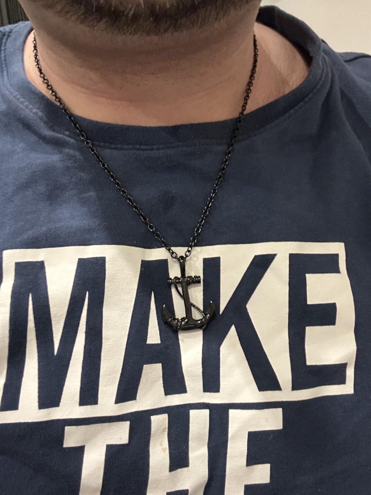 INFINIONLY Fashion collana ancora acciaio argento uomo