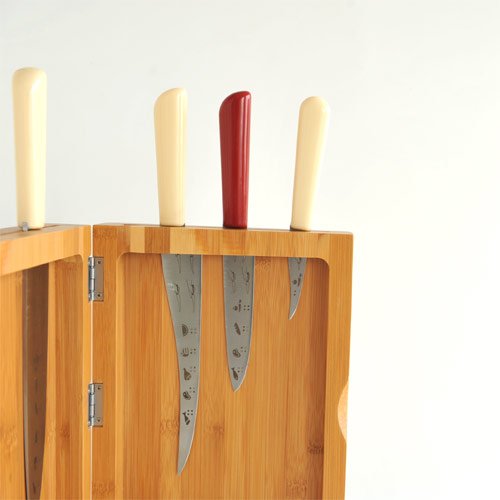 Alessi K-Block GAG508 ceppo coltelli bambù 5 posti