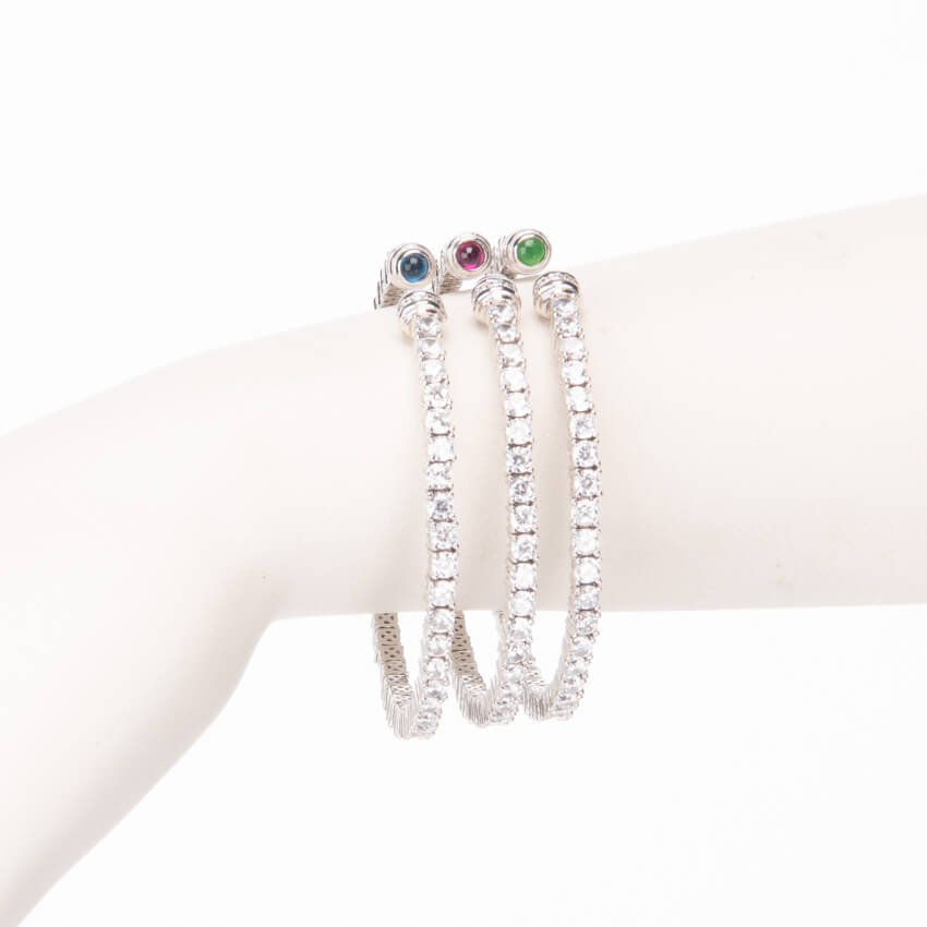 Chic Ad Hoc Bracciale tennis semirigido zirconi rubino