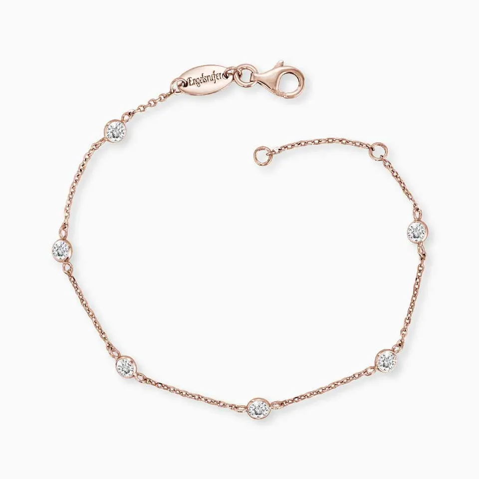 Engelsrufer Moonlight bracciale argento zirconia oro rosa