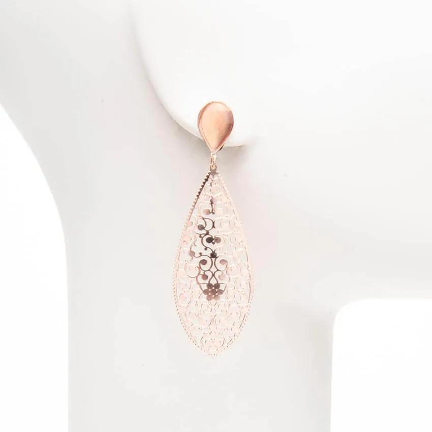 Chic Ad Hoc Orecchini goccia arabesco oro rosa