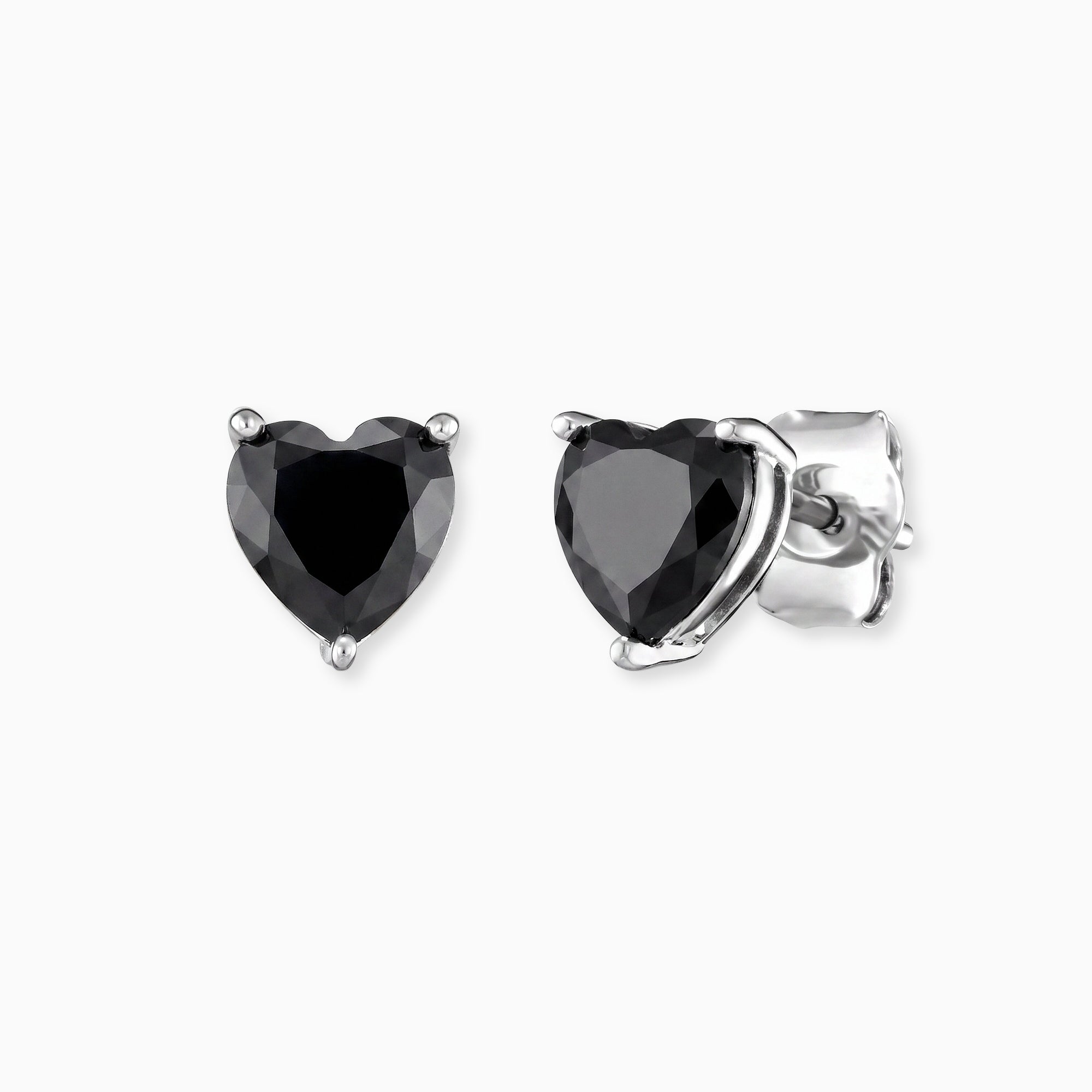 Engelsrufer Ohrringe Shiny Orecchini Cuore Argento Zirconia Nera