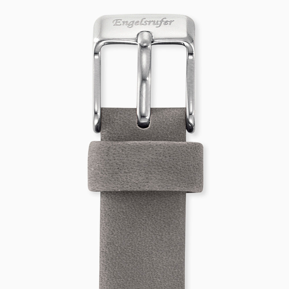 Engelsrufer Uhrenbänder Cinturino Pelle Grigio 12 mm Acciaio