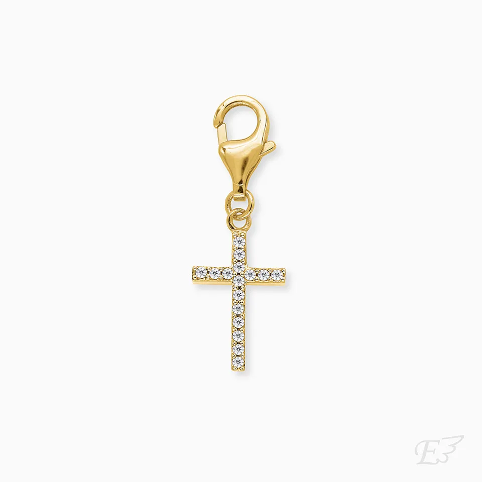 Engelsrufer Charms Charm Argento Croce Oro Zirconia