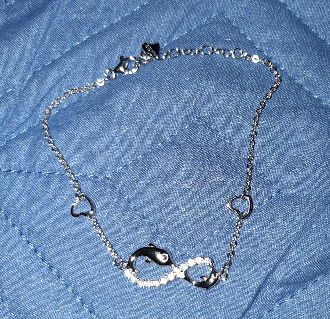 Infinionly B-diamante bracciale argento 925 infinito delfino zircone