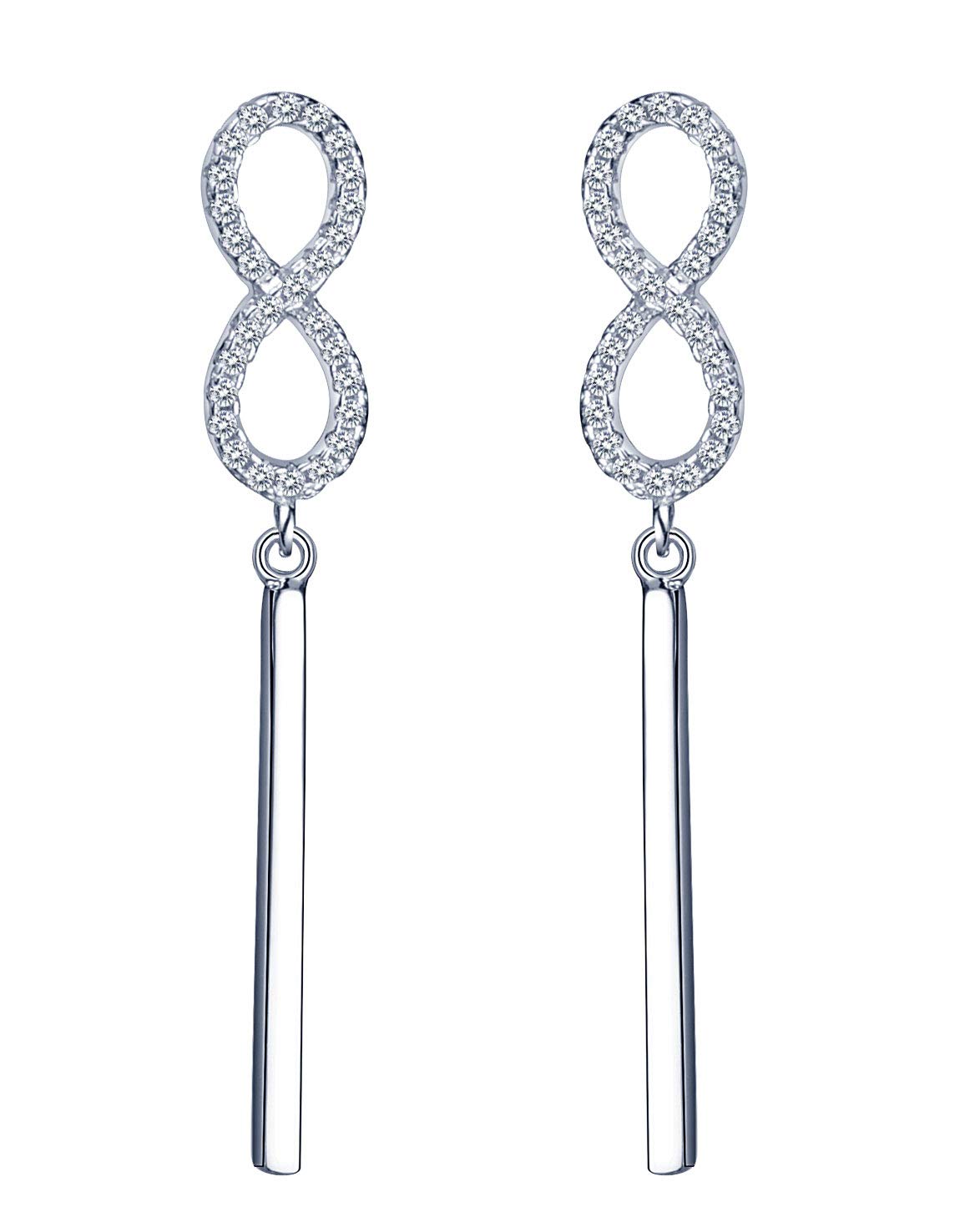 INFINIONLY Infinito orecchini argento 925 zirconi perno
