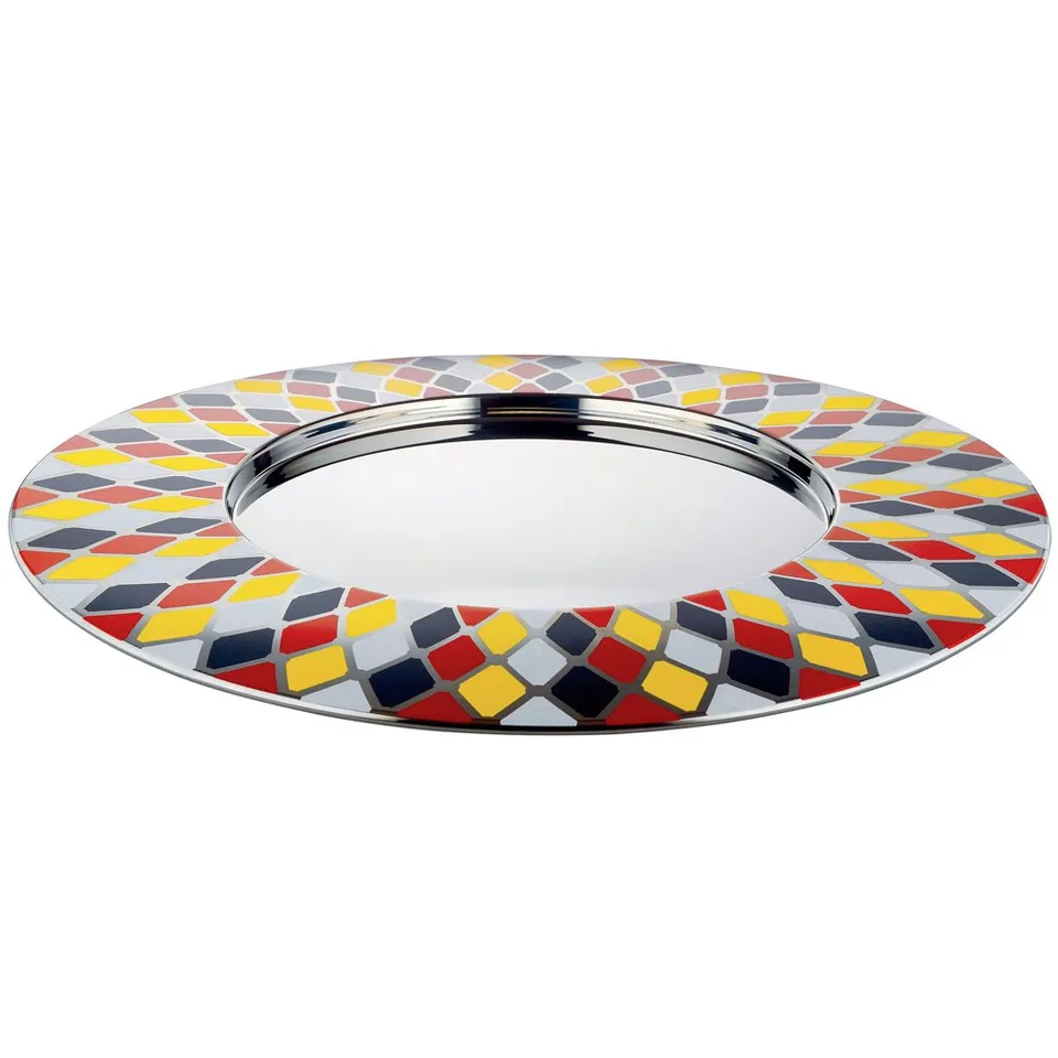 Alessi Circus MW34 Vassoio Rotondo Acciaio 48 cm Multicolore