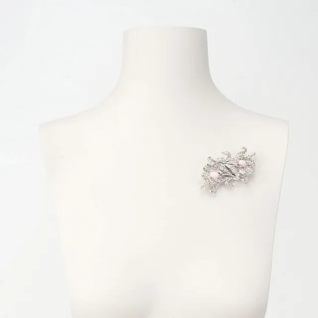Chic Ad Hoc Spille Spilla orchidea argento e rosa peau d’ange