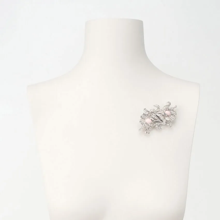 Chic Ad Hoc Spille Spilla orchidea argento e rosa peau d’ange
