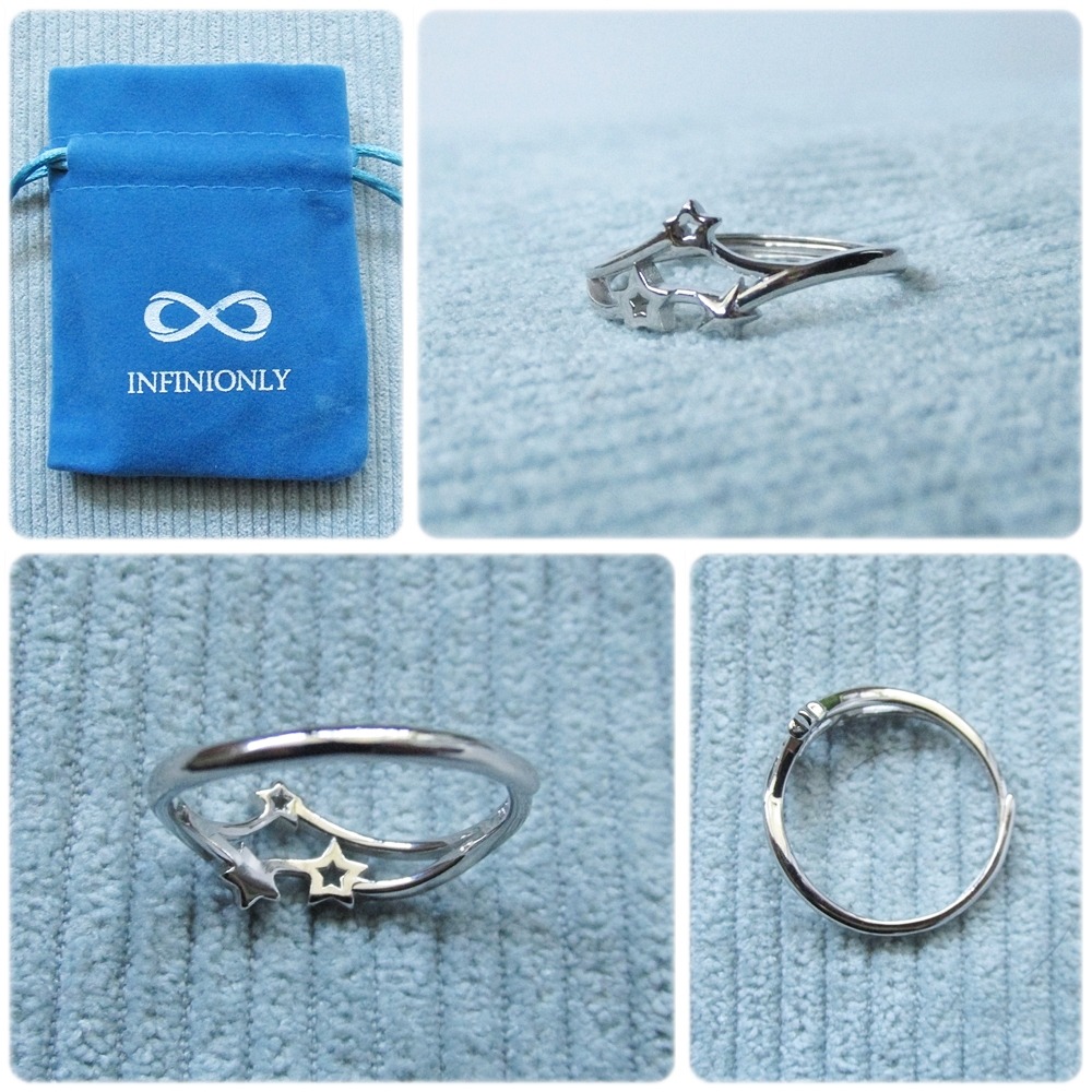 INFINIONLY Fashion Rings anello stella argento regolabile