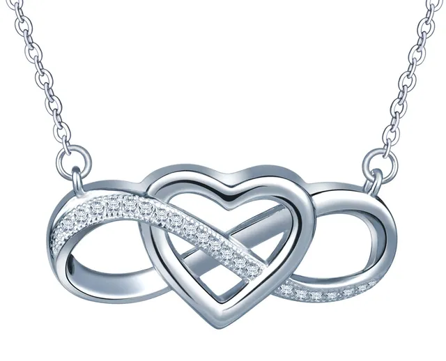 Infinionly Fashion collana argento 925 cuore infinito zircone