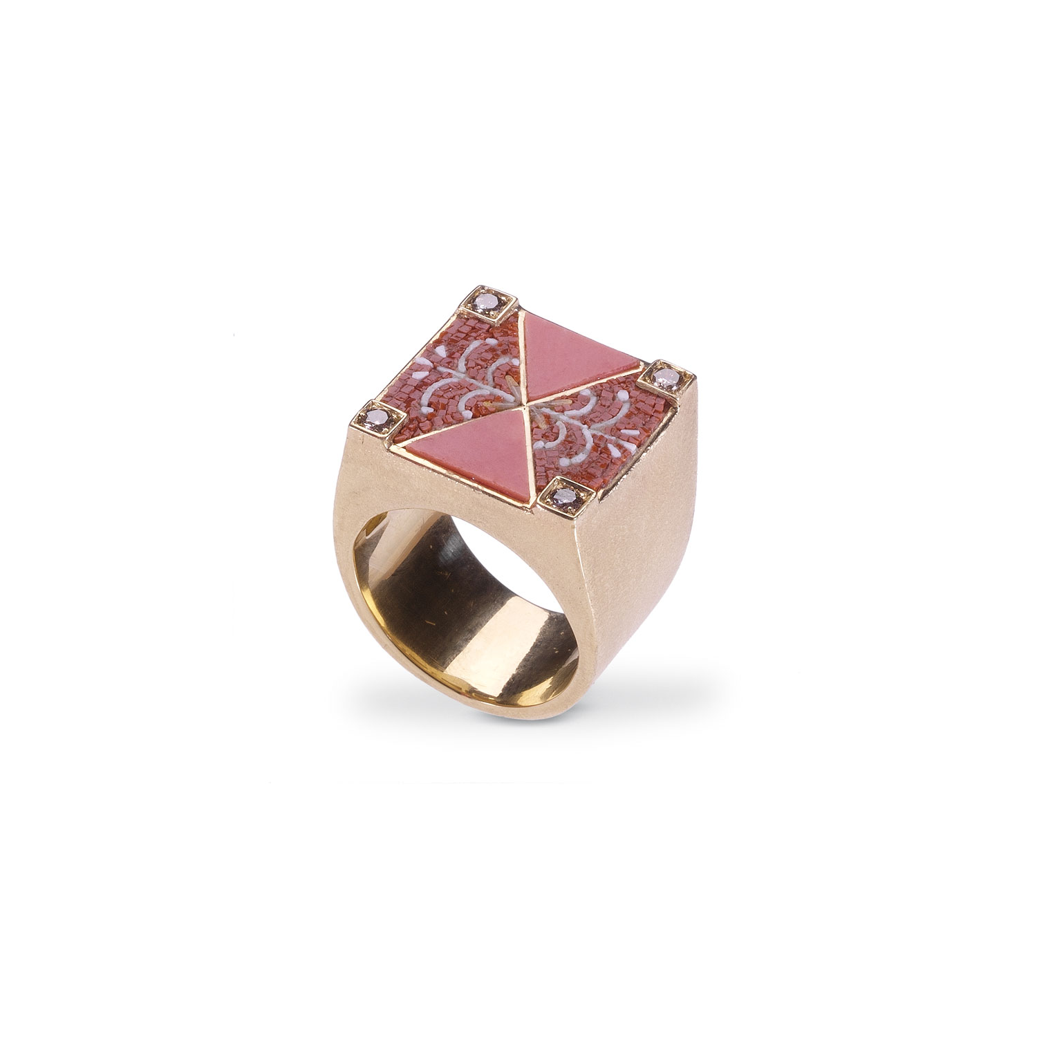 Le Sibille Paternò Ring Anello Oro 18Kt Corallo Sciacca