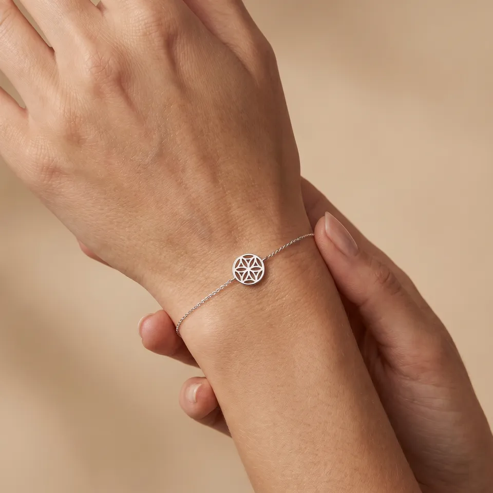 Engelsrufer Lebensblume Bracciale Argento 925 Fiore Vita