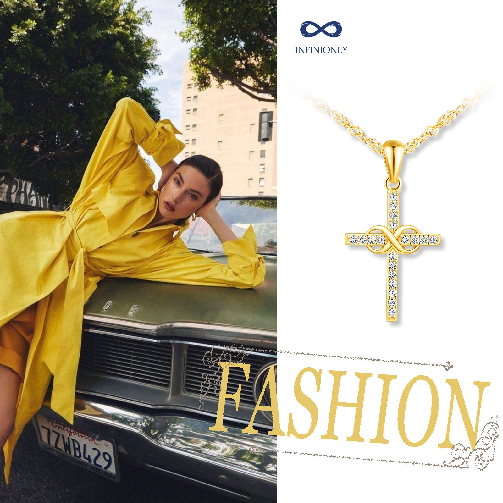 INFINIONLY Fashion Necklaces collana infinito oro