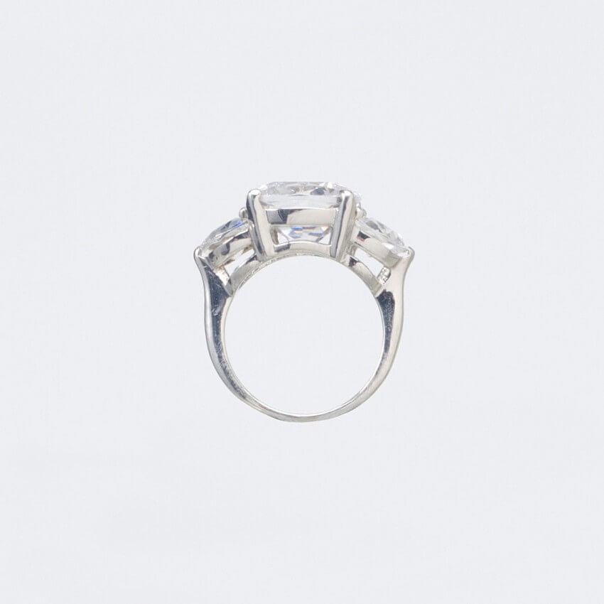 Chic Ad Hoc Anello solitario argento zirconi brillante