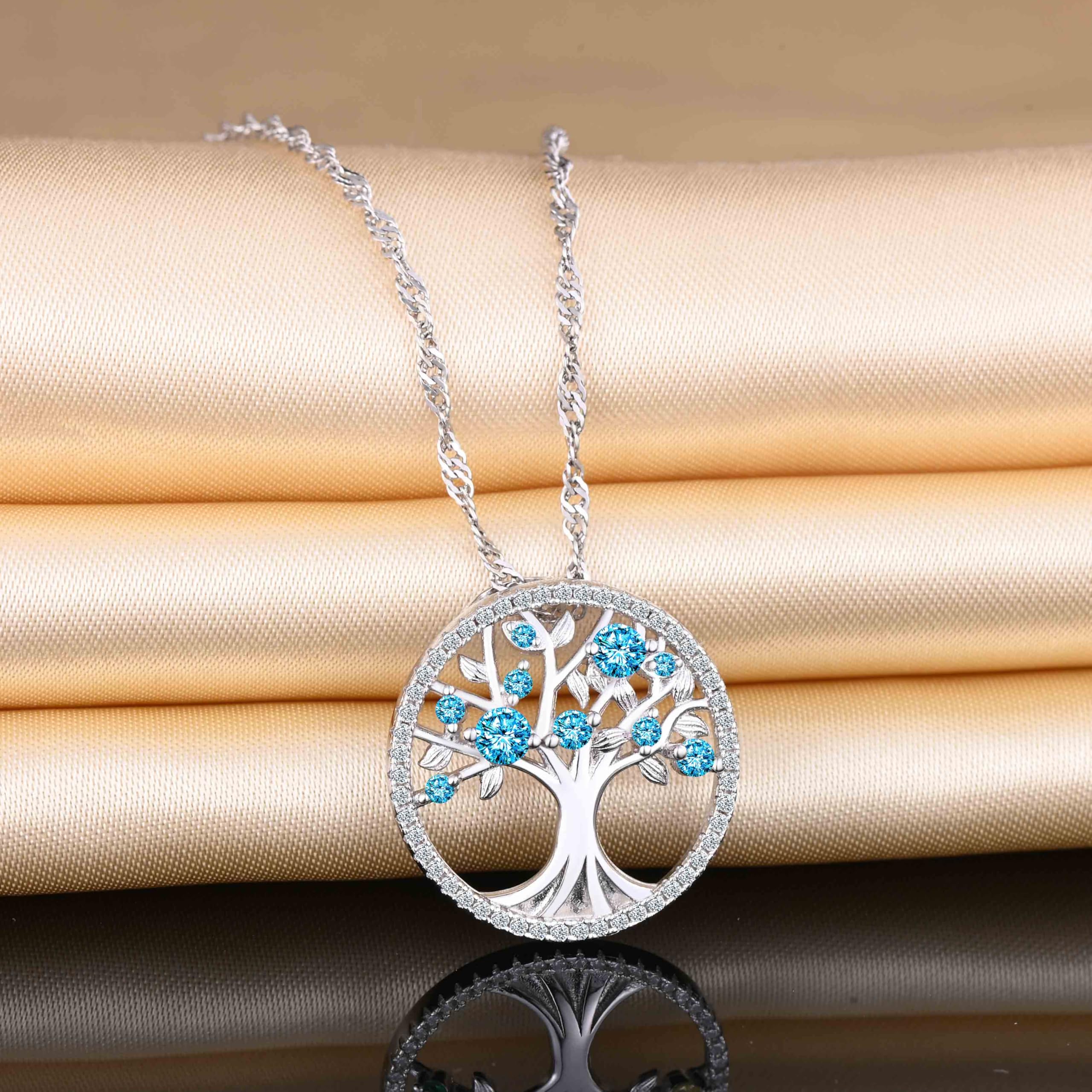 INFINIONLY Fashion Collana Albero della Vita Argento 925 blu