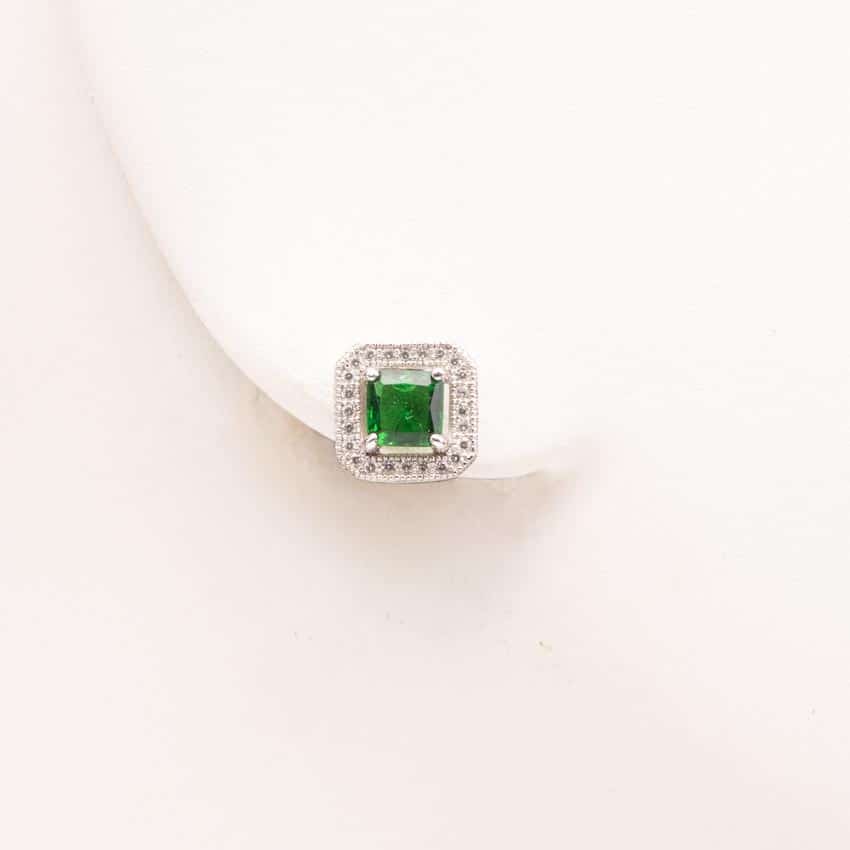Chic Ad Hoc Orecchini punto luce ottagonale zircone verde