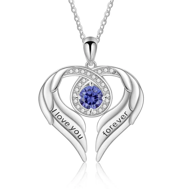Jessemade Gioielli Collana Ala Argento 45cm Love Forever