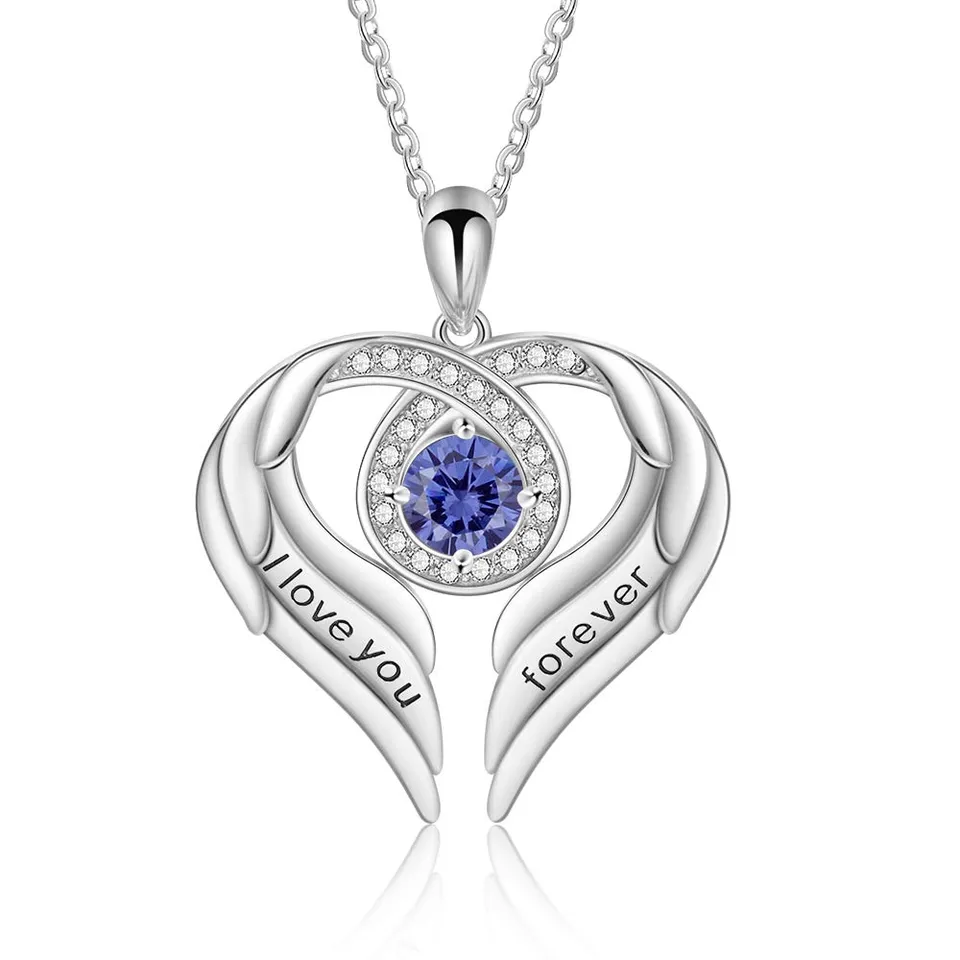 Jessemade Gioielli Collana Ala Argento 45cm Love Forever