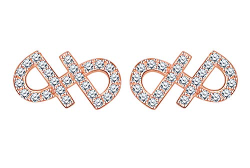 Infinionly Fashion orecchini infinito argento 925 oro rosa