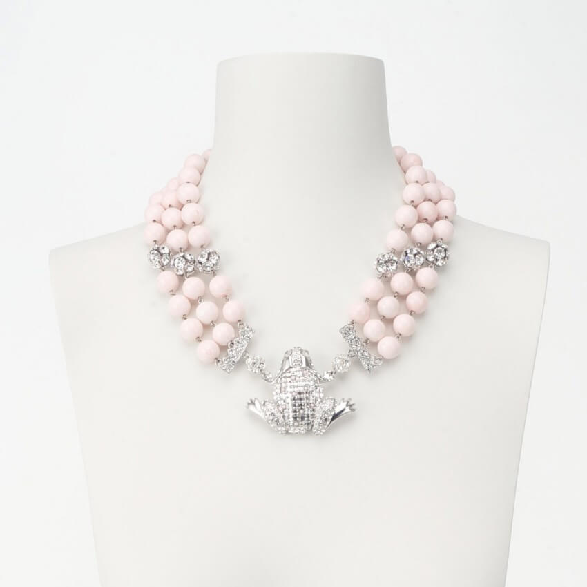 Chic Ad Hoc Collana girocollo rana argento rosa