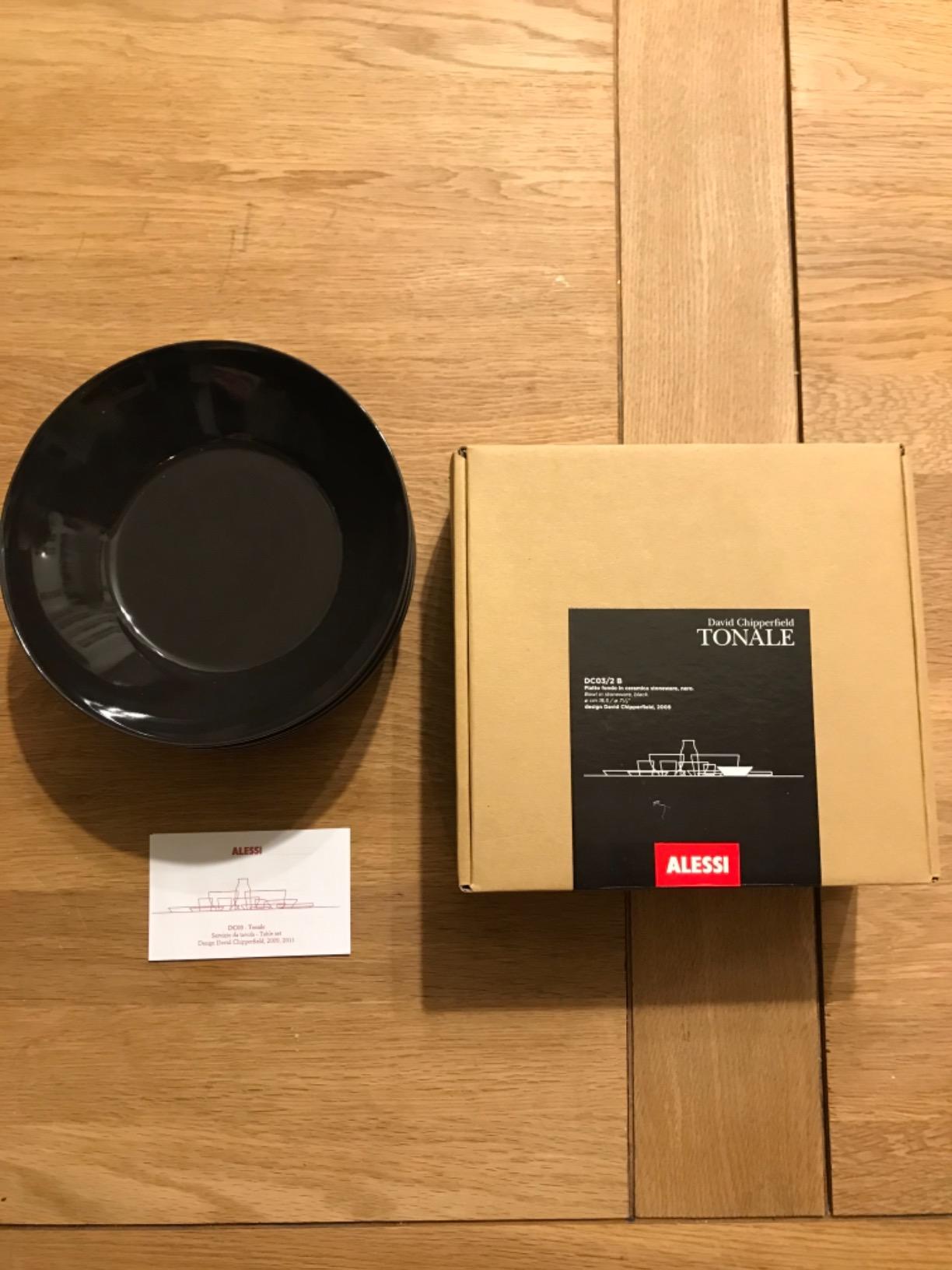 Alessi Tonale DC03/2 B piatto fondo gres nero set 4