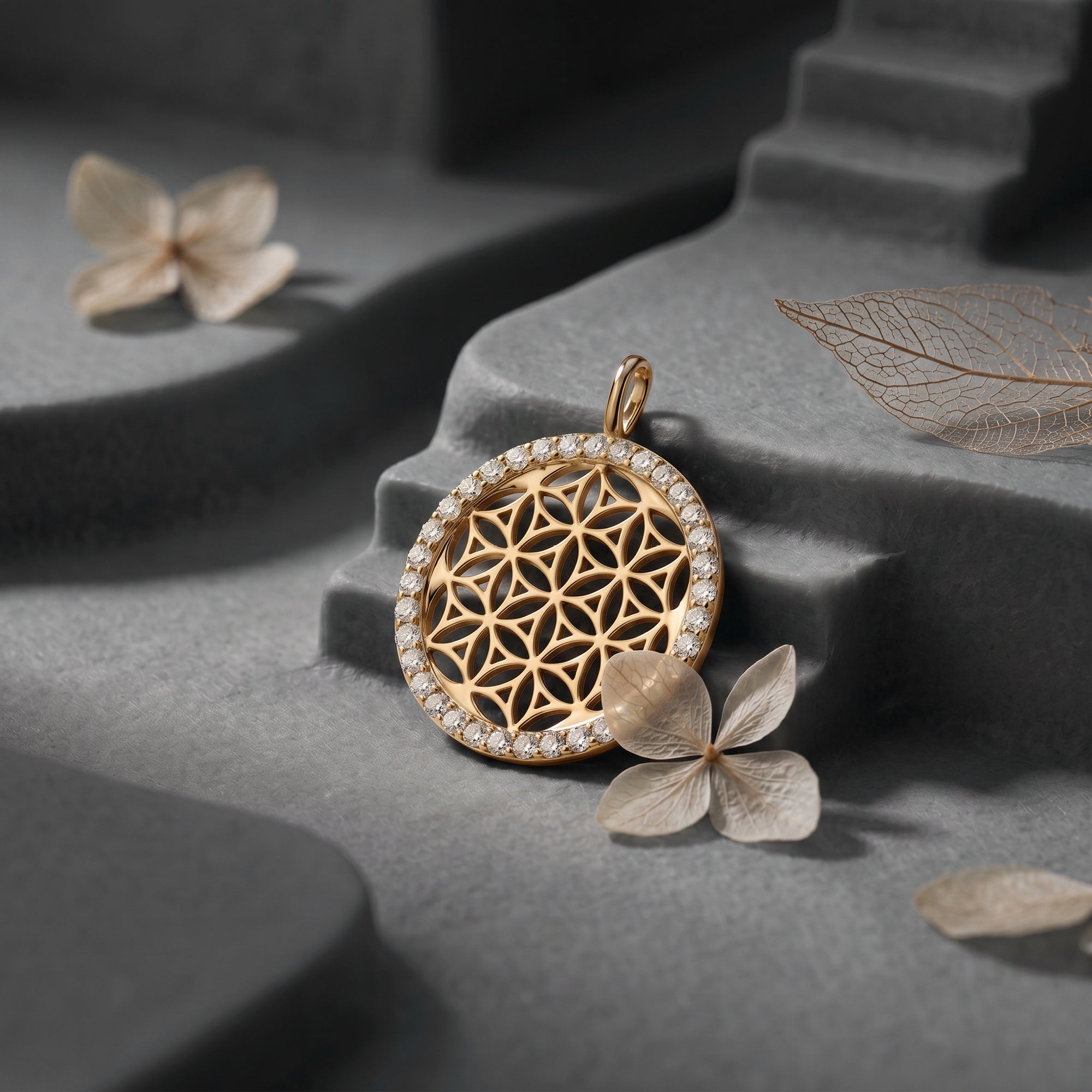 Engelsrufer Anhänger Pendente Fiore Vita Oro Zirconia