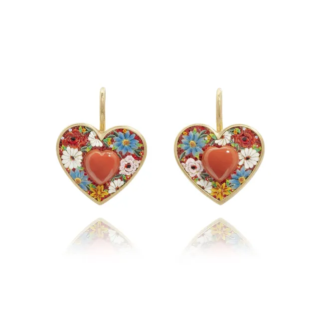 Le Sibille Orecchini Frida Heart orecchini corallo