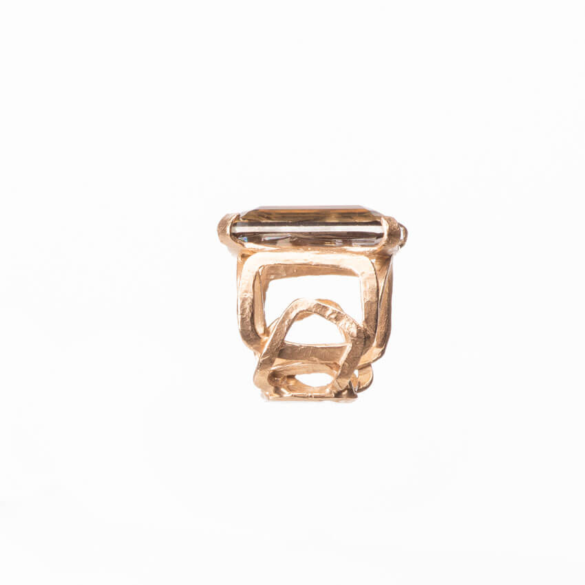 Chic Ad Hoc Anello Fascia Oro Topazio Smoke Donna