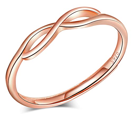 INFINIONLY Fashion Rings anello argento infinito oro rosa regolabile