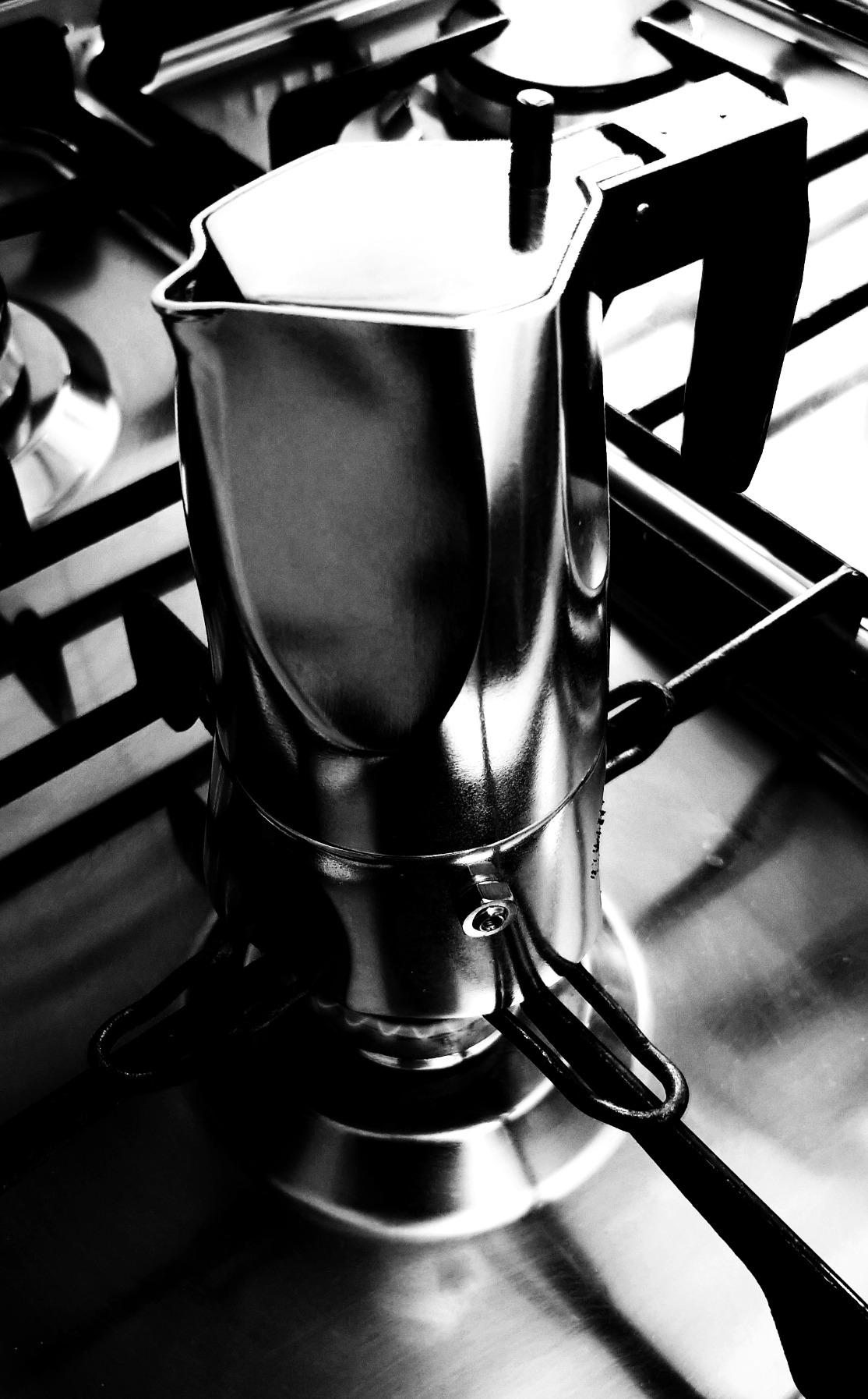 Alessi Ossidiana MT18/1 Moka Alluminio 1 Tazza Nera