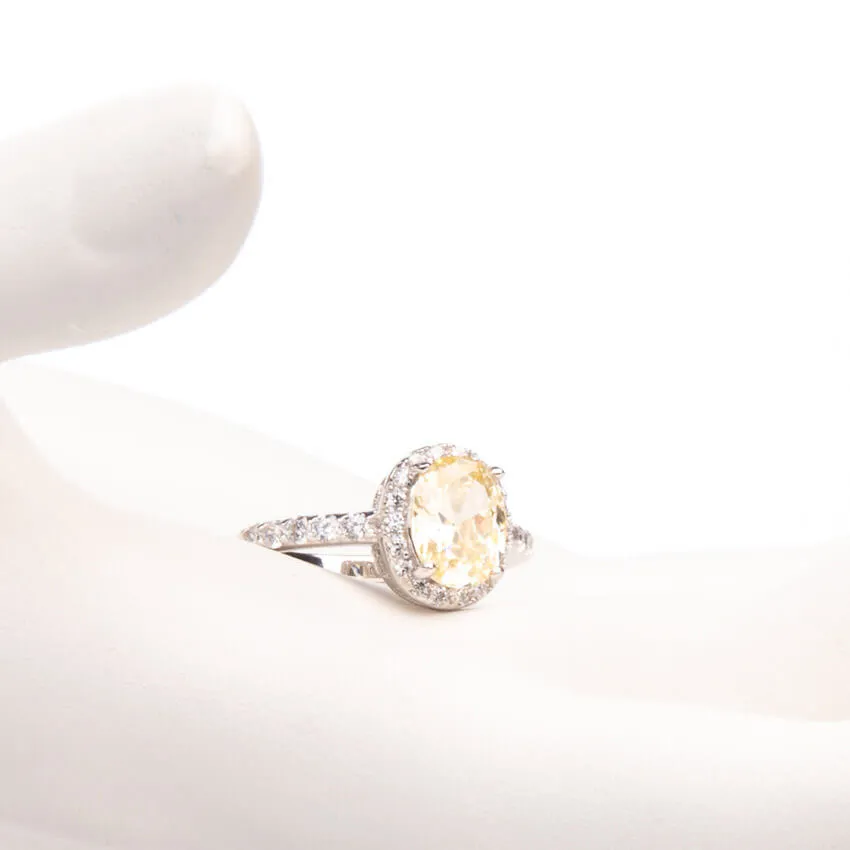 Chic Ad Hoc Anello pietra ovale giallo canary