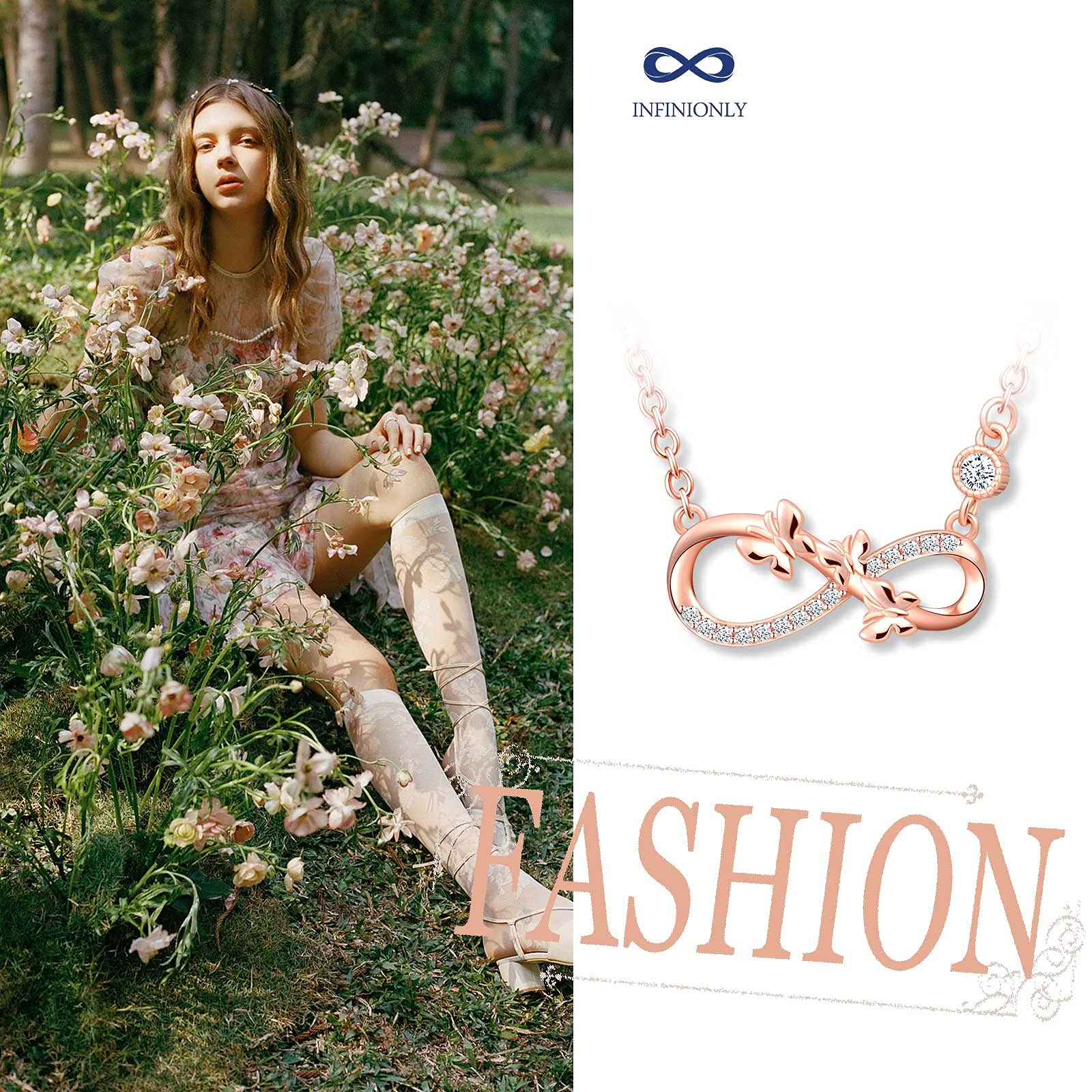 INFINIONLY Fashion Collana argento 925 infinito farfalla