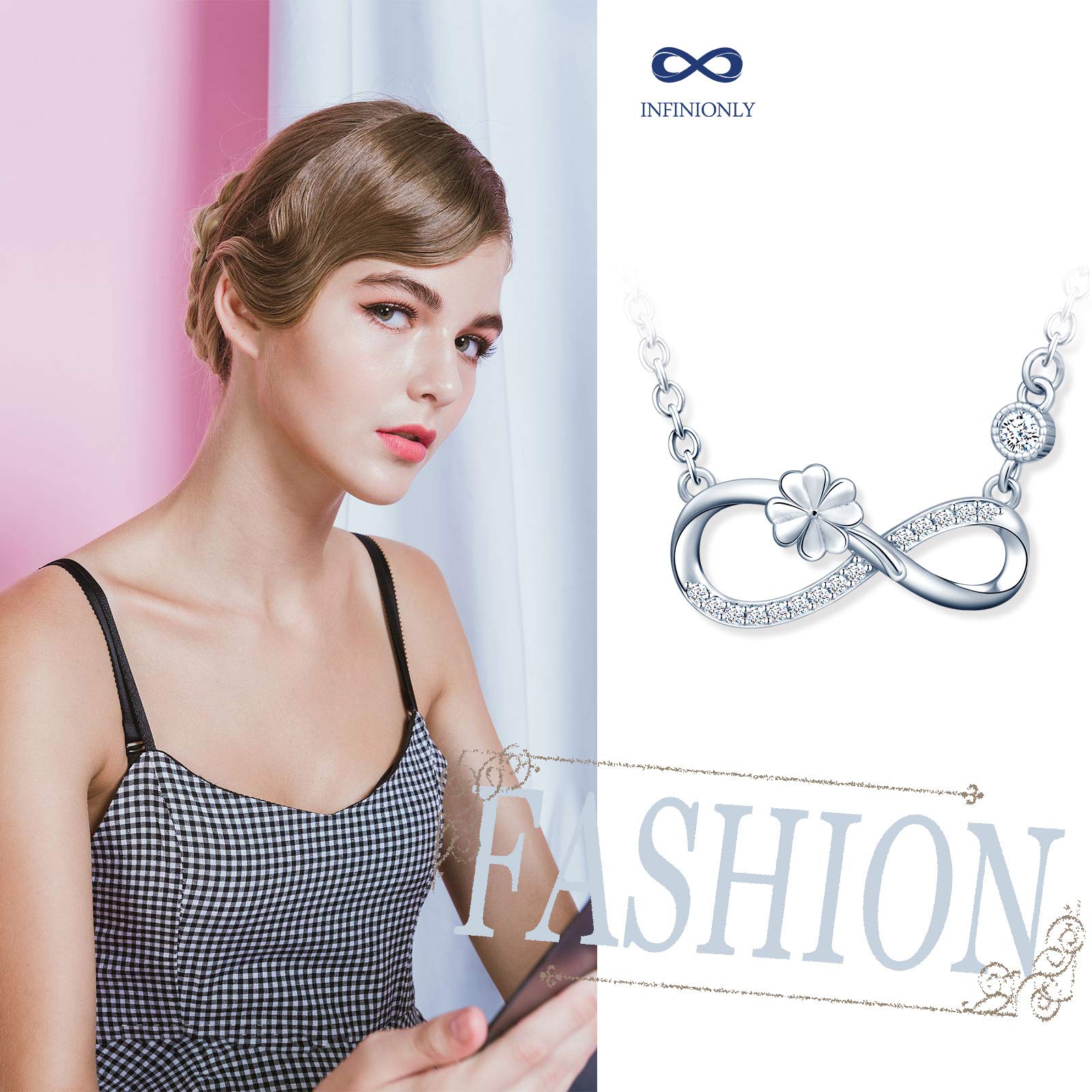 Infinionly Fashion collana argento 925 zirconi Silver-necklace
