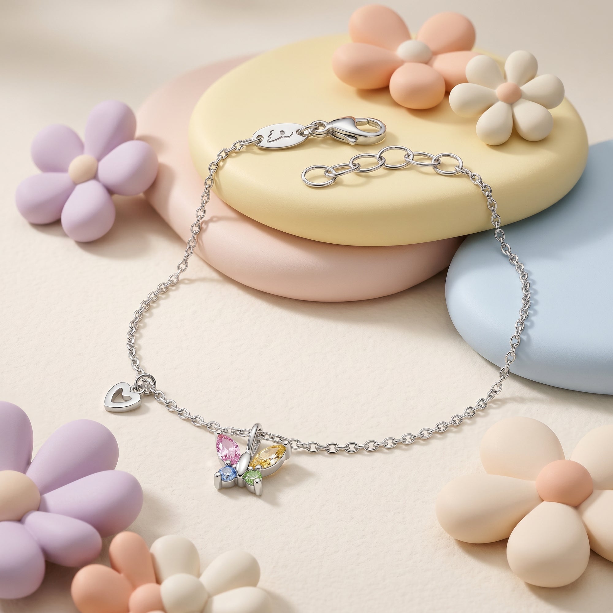 Engelsrufer Kinder bracciale bambina farfalla zirconia multicolor