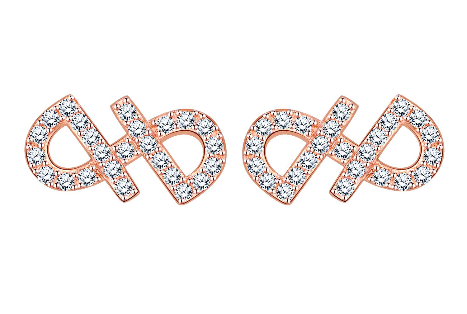 Infinionly Fashion orecchini infinito argento 925 oro rosa