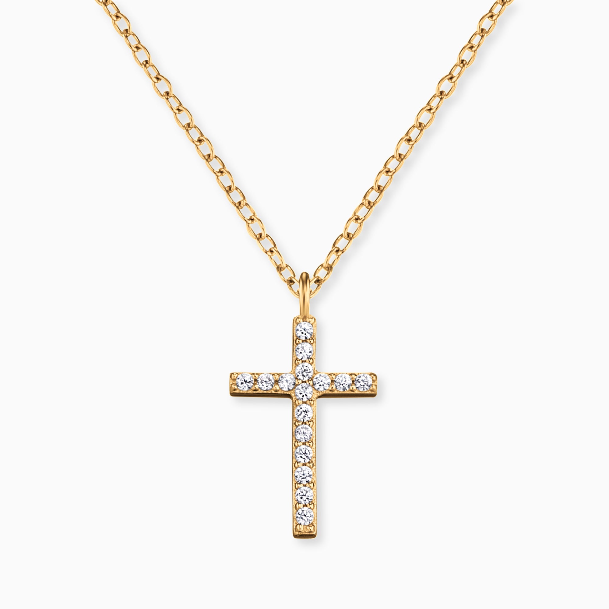 Engelsrufer collana oro 375 croce diamanti donna