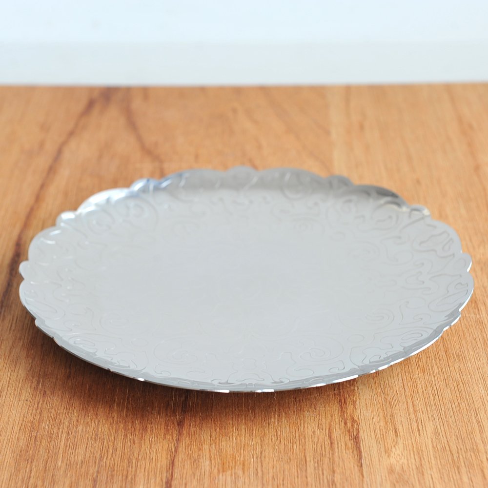 Alessi Dressed Vassoio Rotondo 25 cm Argento Acciaio Inox