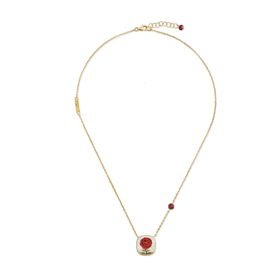 Le Sibille Rosae Collana Oro Giallo 18Kt Rubino Mosaico Romano