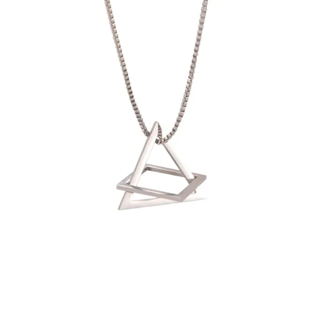 EUEAVAN Necklaces collana acciaio triangolo minimal uomo