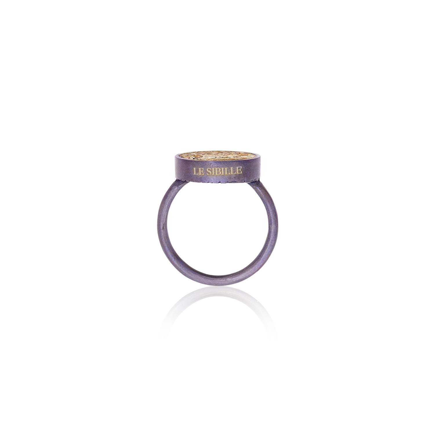 Le Sibille Giove Anello Viola anello titanio mosaico romano