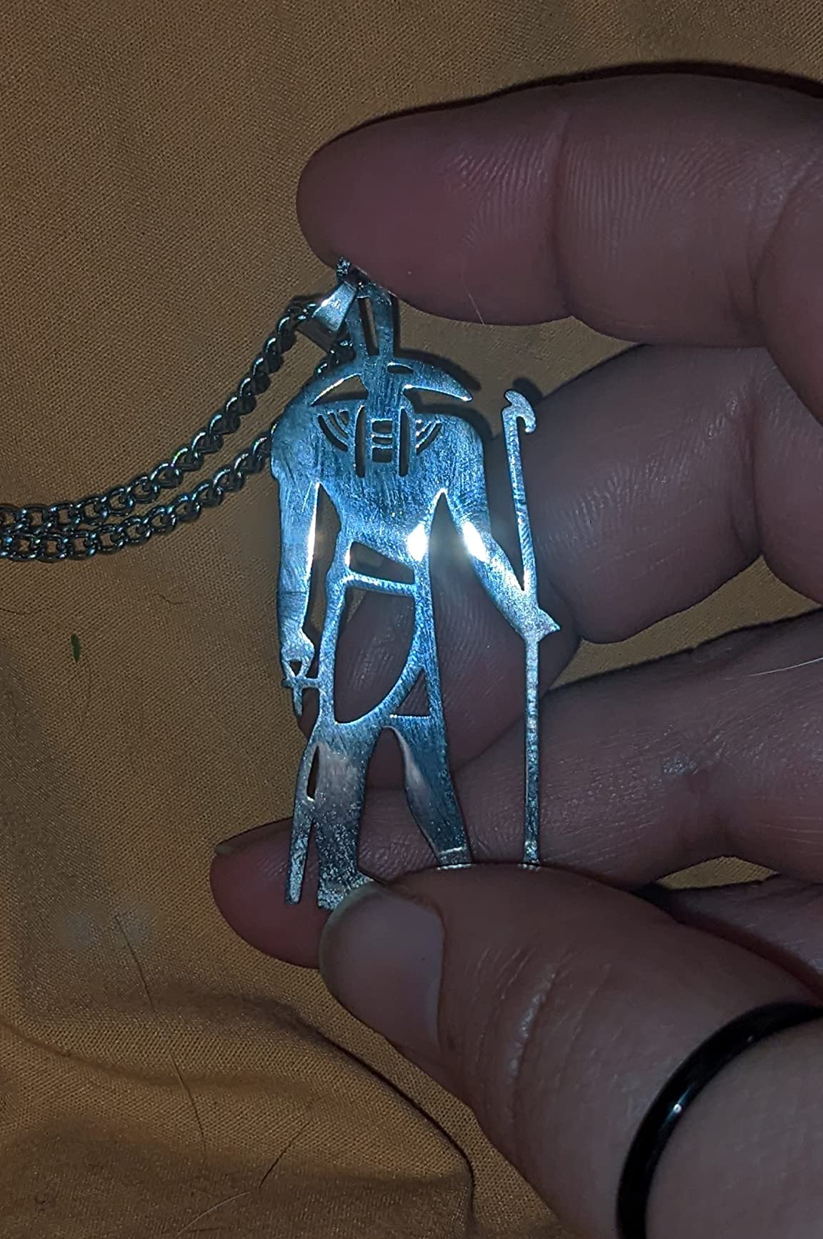 EUEAVAN Necklaces collana acciaio dio Seth argento
