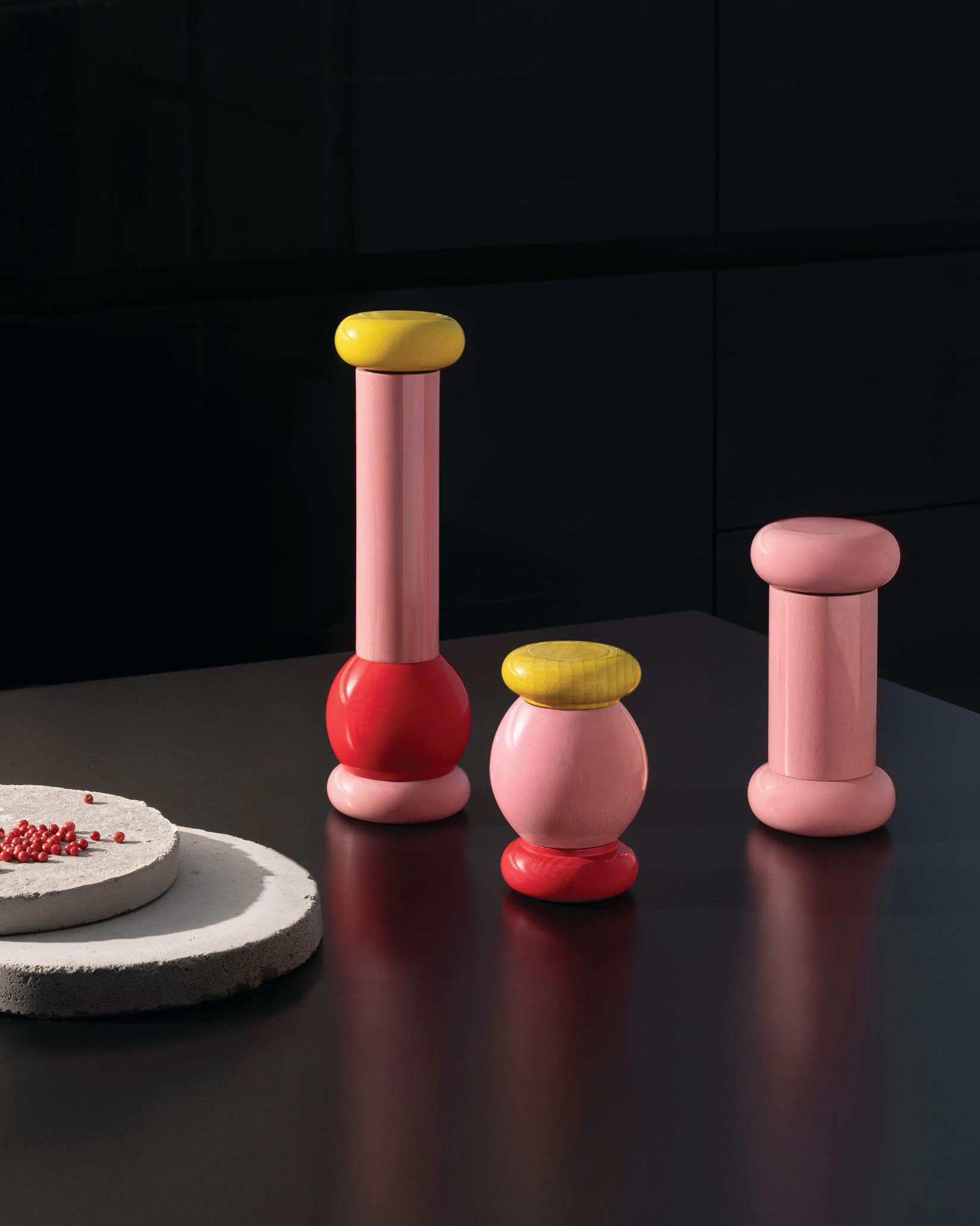 Alessi ES18 2 Totem macinasale pepe faggio rosa 11 cm