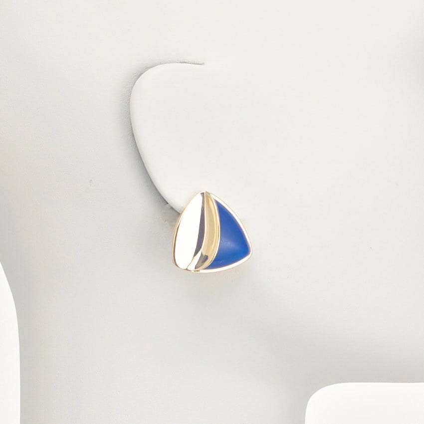 Chic Ad Hoc Orecchino Clip Vela Oro e Blu