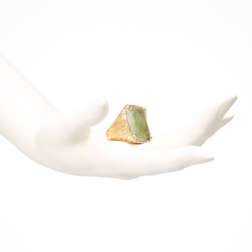 Chic Ad Hoc Anello Argento Quarzo Verde Giada